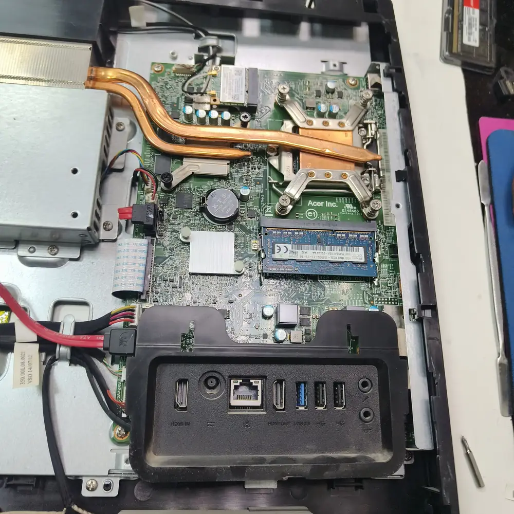 All In One PC Internals Heatpipe Ports