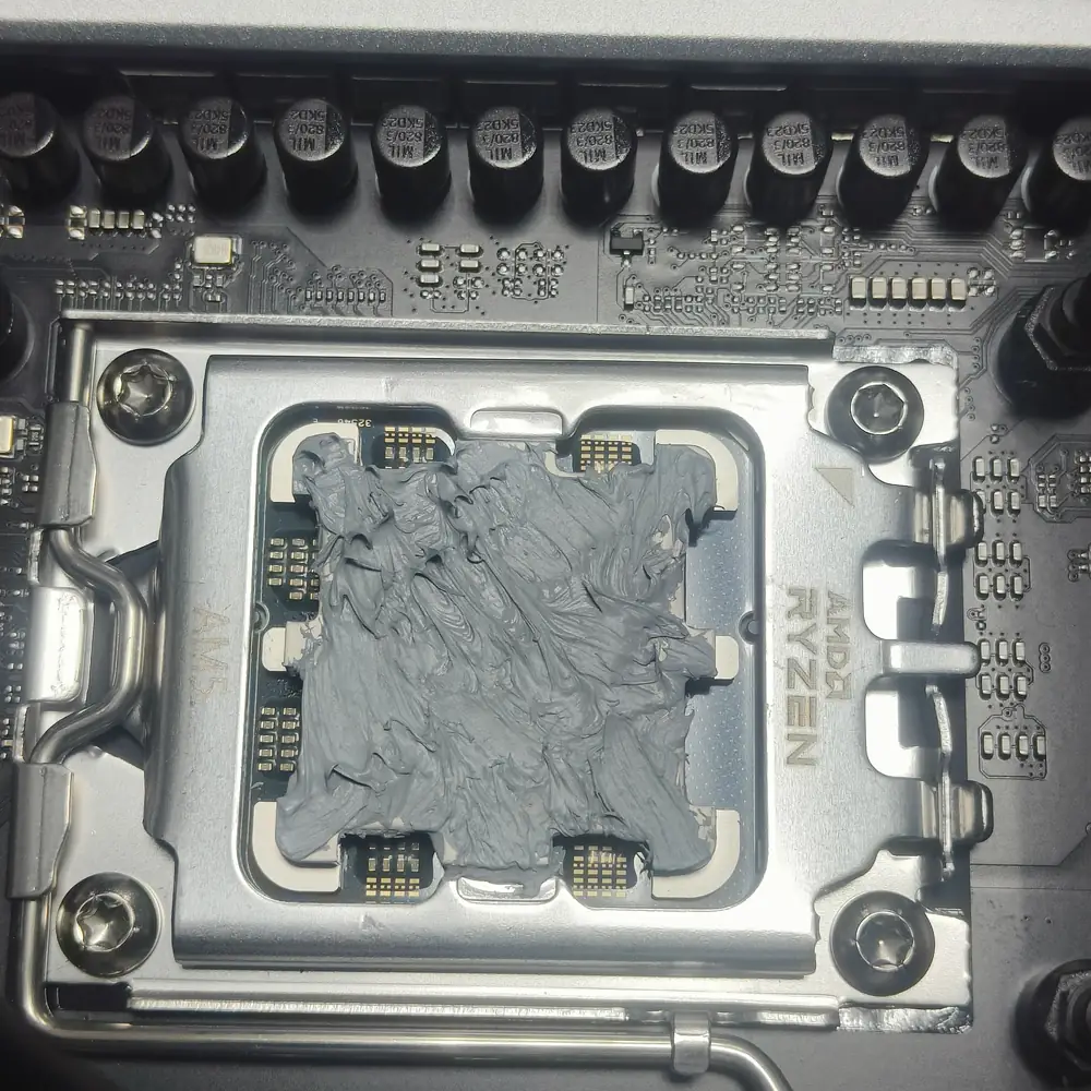 Amd Ryzen CPU Socket Thermal Paste Applied