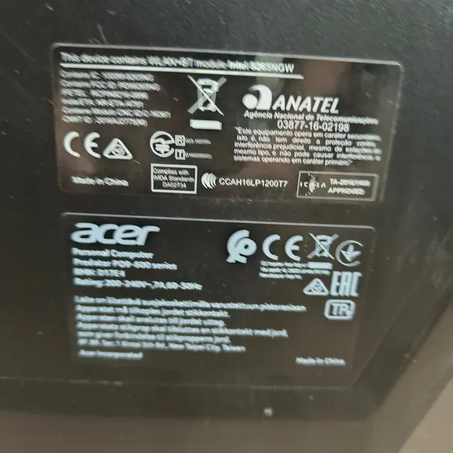 Acer Predator gaming desktop model label specifications in Kuwait