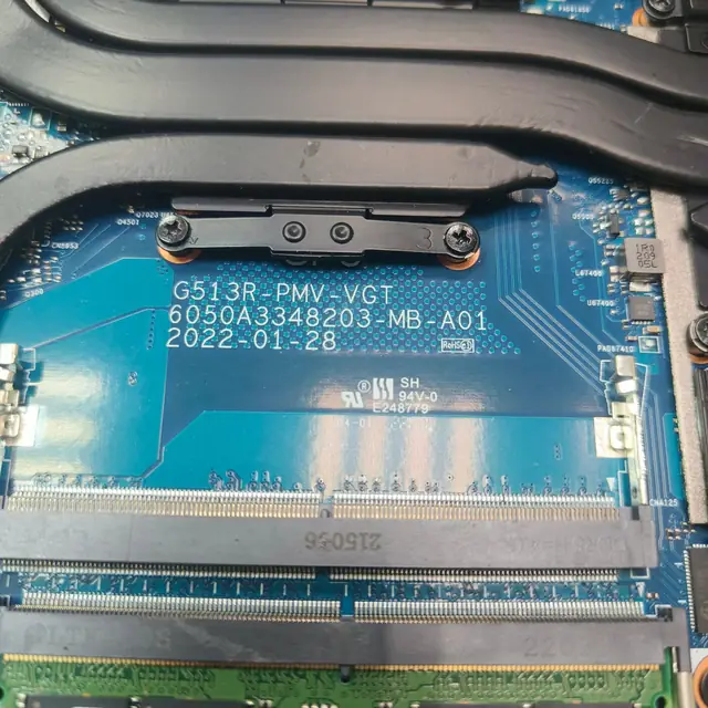 ASUS ROG Strix G15 G513R motherboard model label in Kuwait