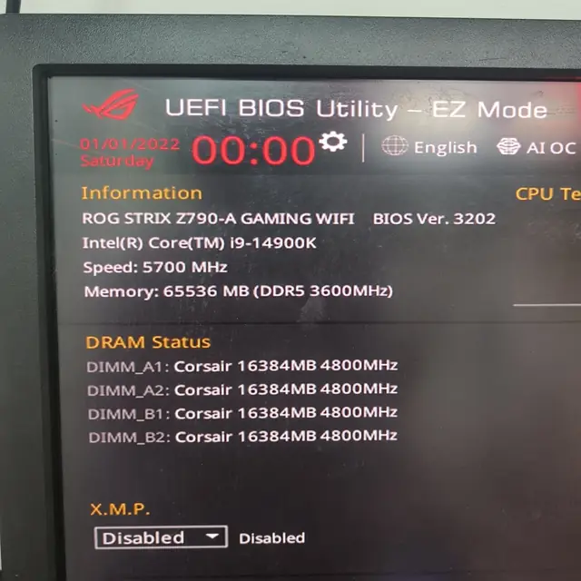 ASUS ROG Strix Z790 a I9 14900K 64GB DDR5 BIOS