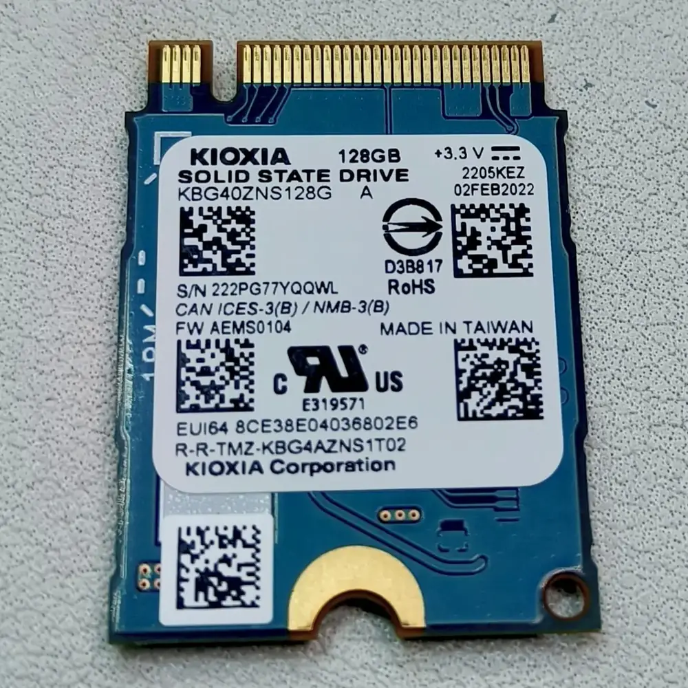Kioxia 128GB M.2 SSD Upgrade