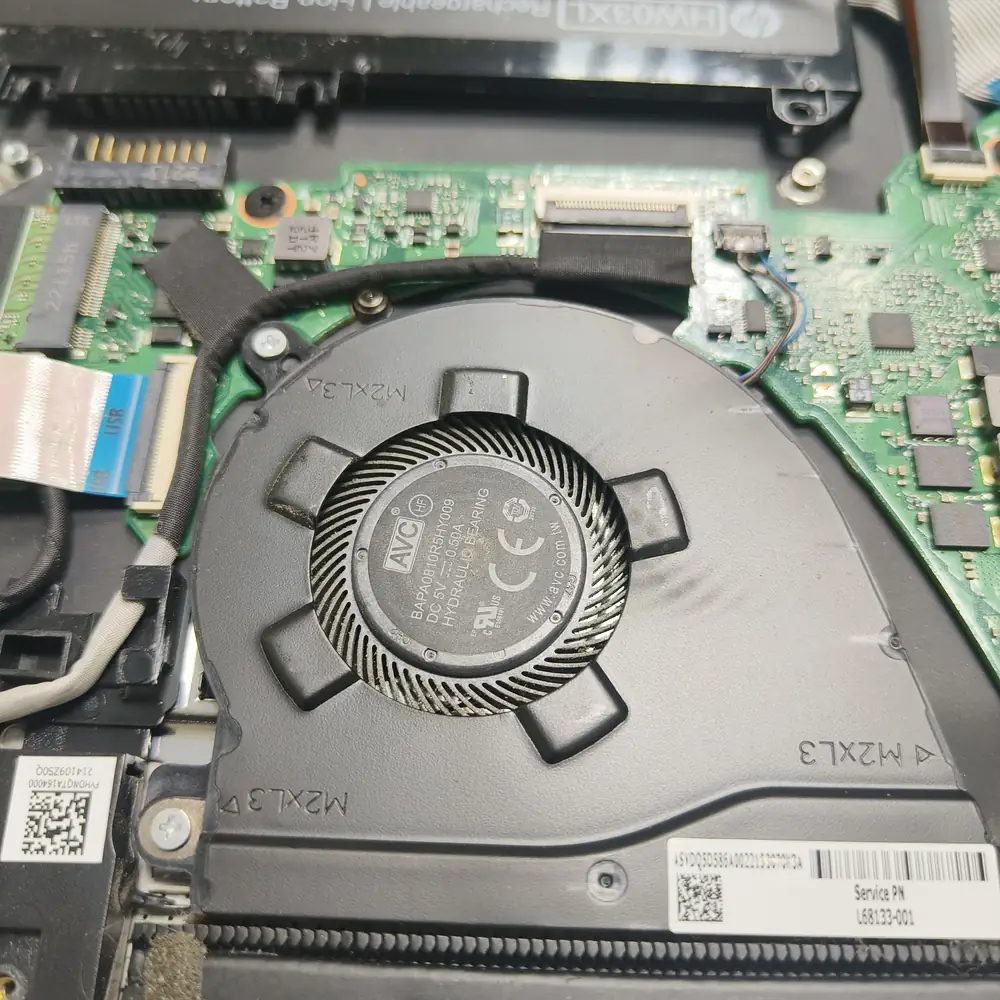 Laptop Cooling Fan Clean Closeup