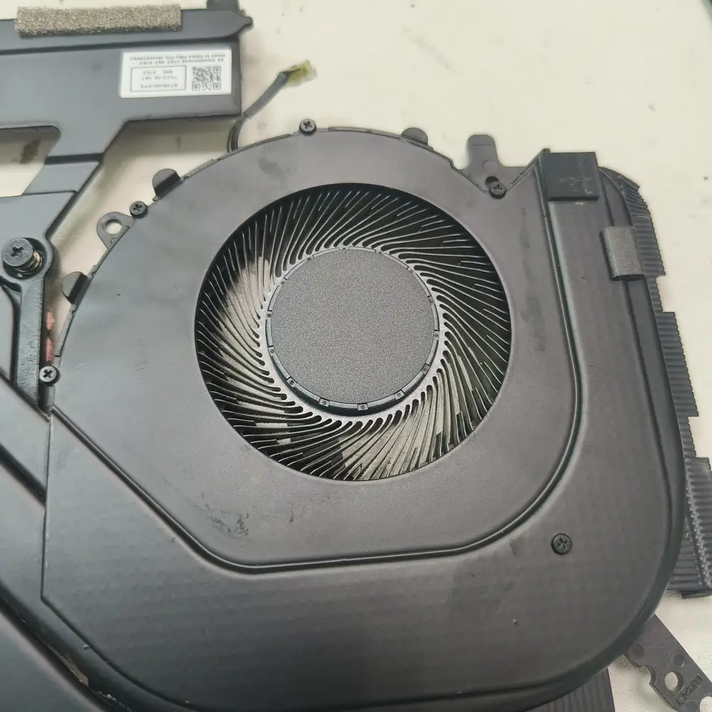 Laptop Cooling Fan Silver Blades Closeup