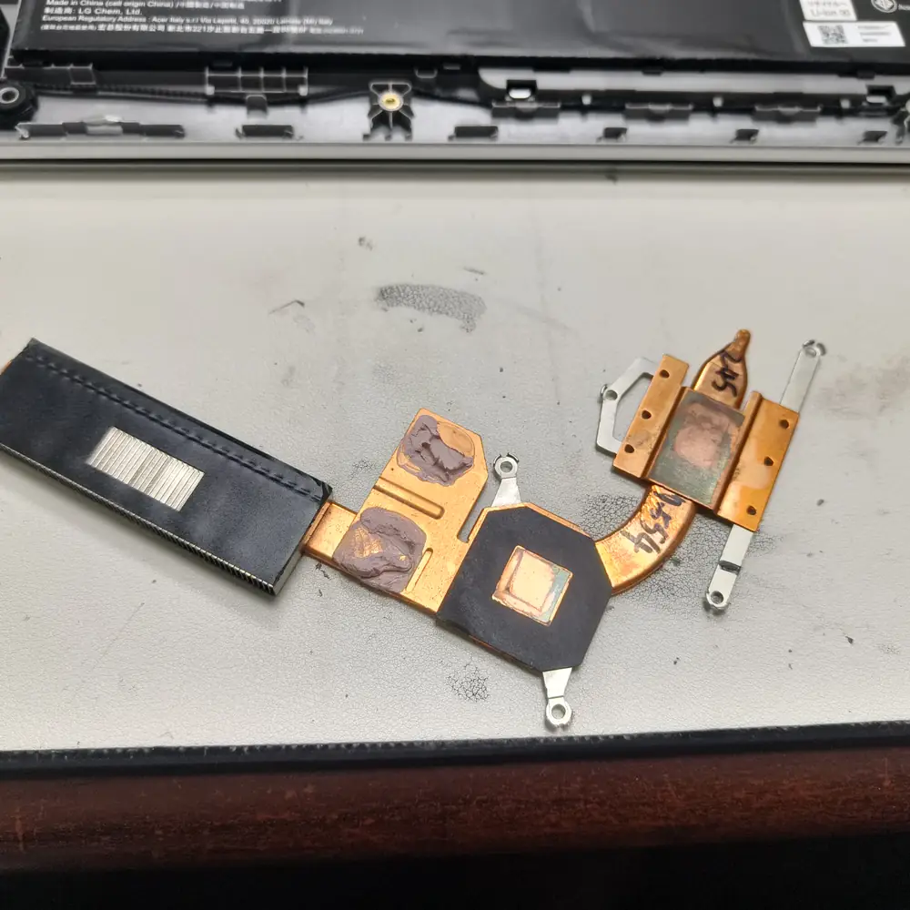 Laptop Copper Heatsink Heatpipe Removal