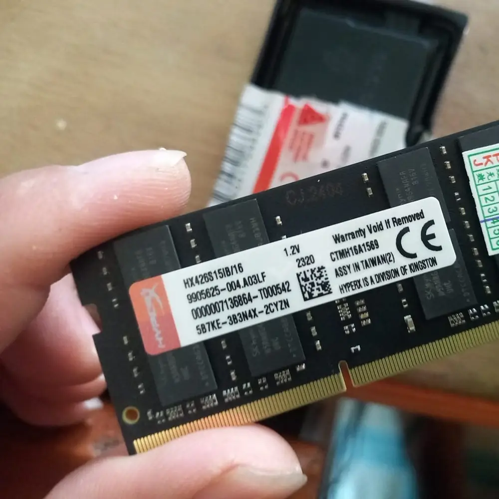 Laptop DDR4 RAM Module Closeup
