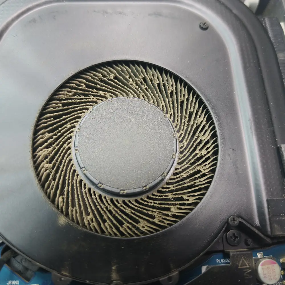 Laptop Fan Blades Clean Closeup
