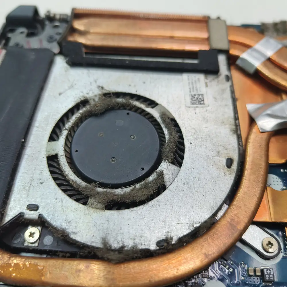 Laptop Fan Copper Heatpipe Closeup