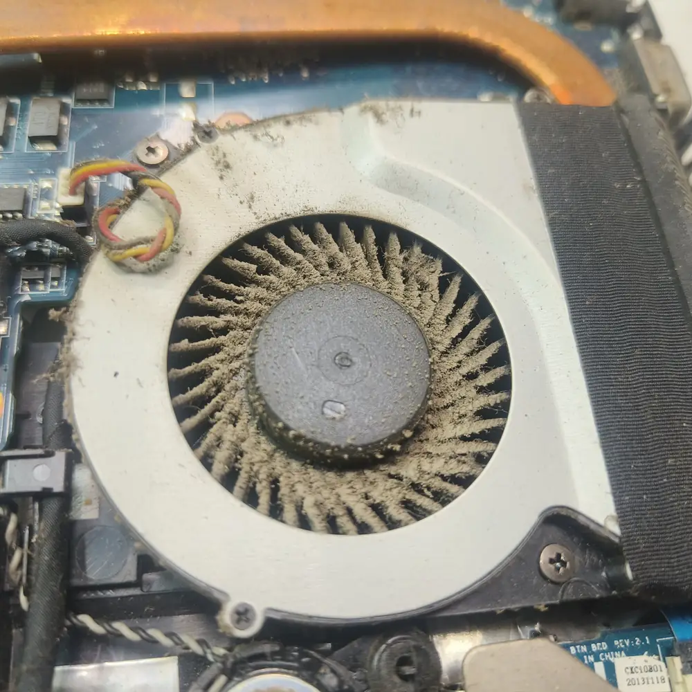 Laptop Fan Dust Buildup Closeup