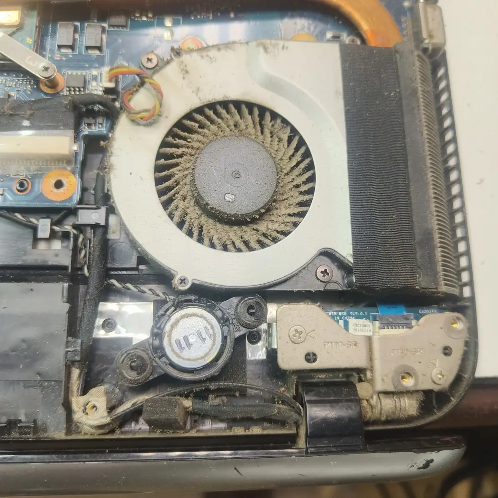Laptop Fan Dust Hinge Area Closeup