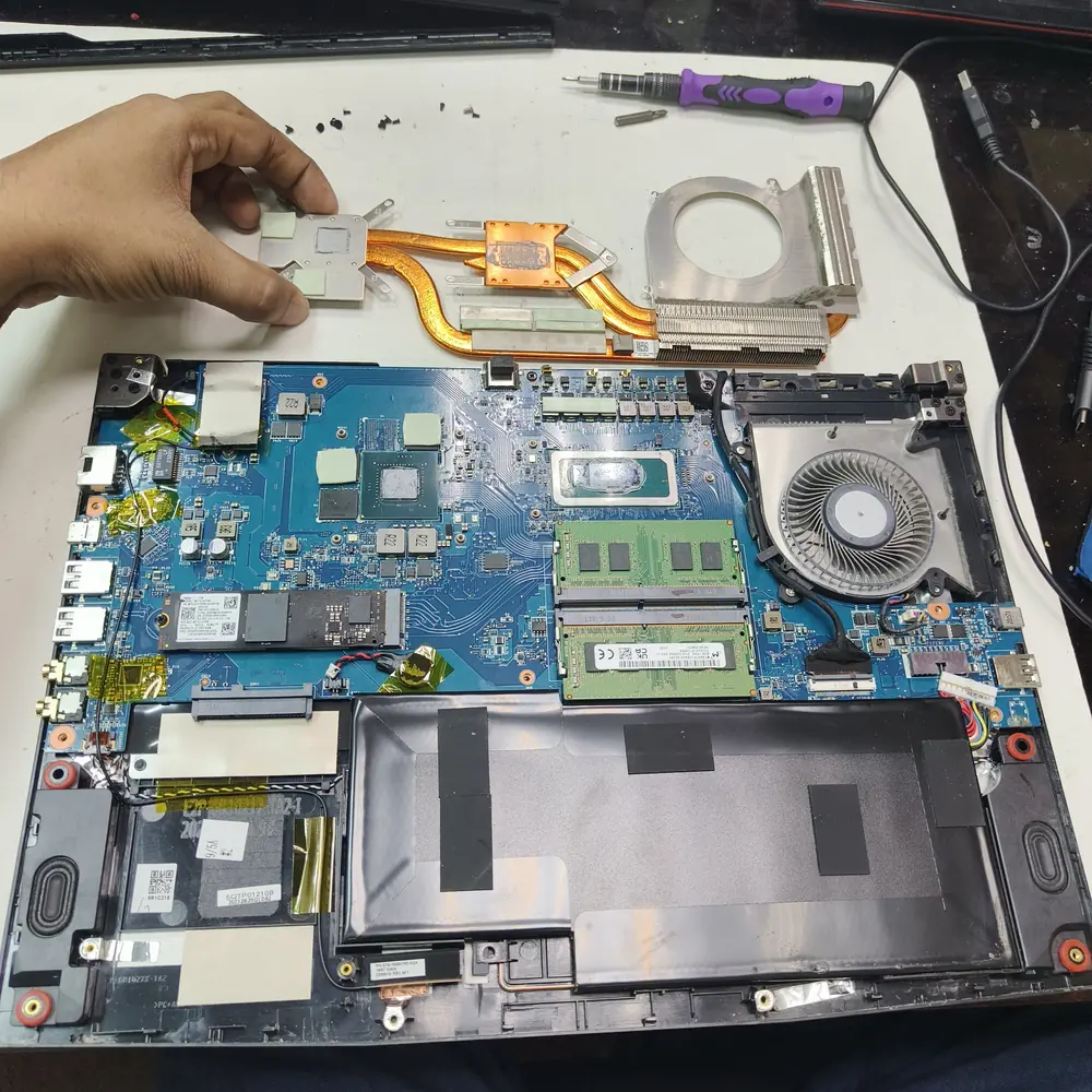 Laptop Heatsink Removal Motherboard Repair Kuwait
