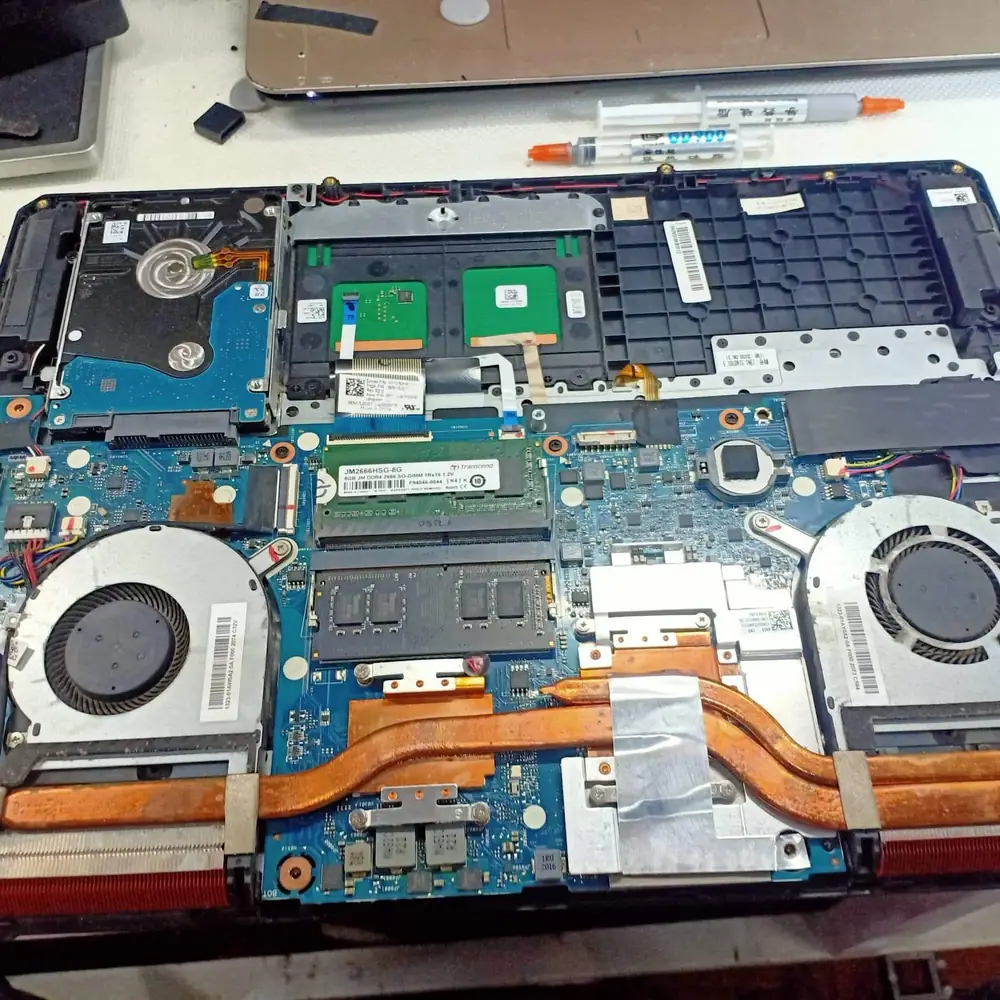 Laptop Motherboard Dual Fan Heatpipe Teardown