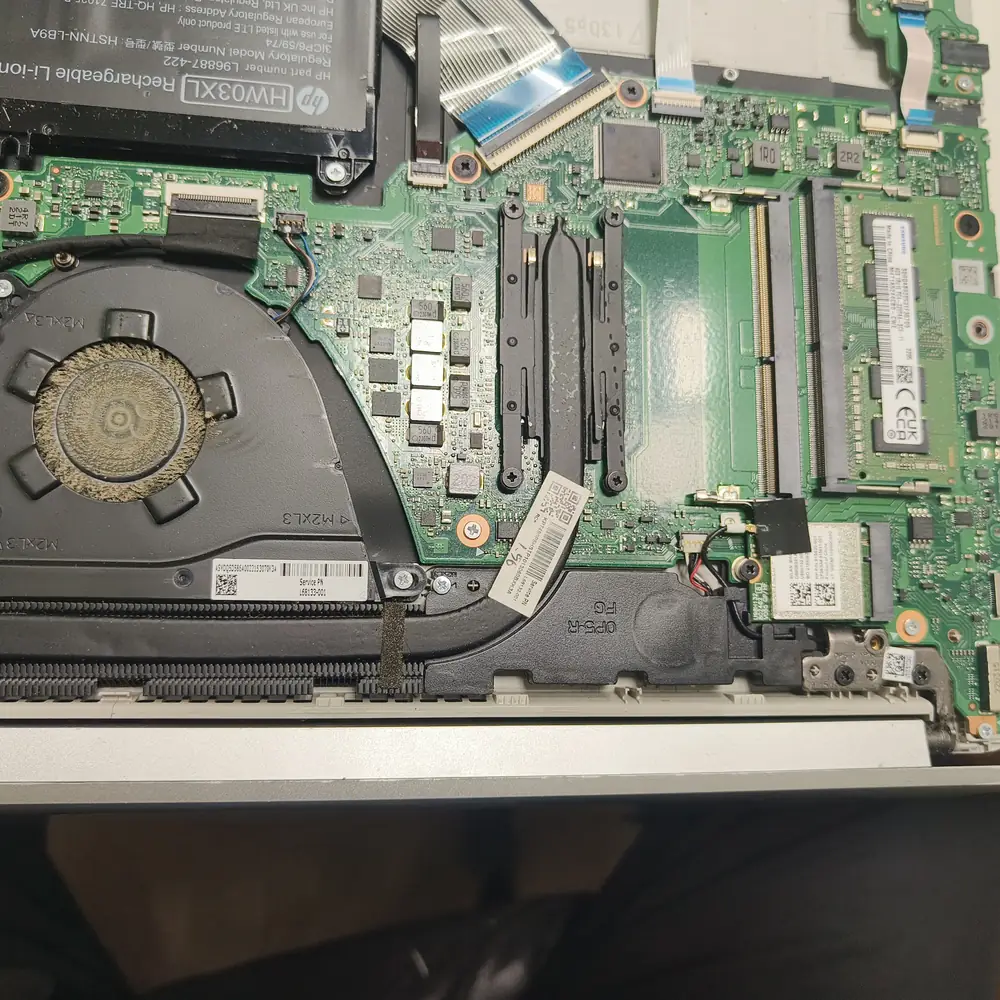 Laptop Motherboard Fan Old Thermal Paste
