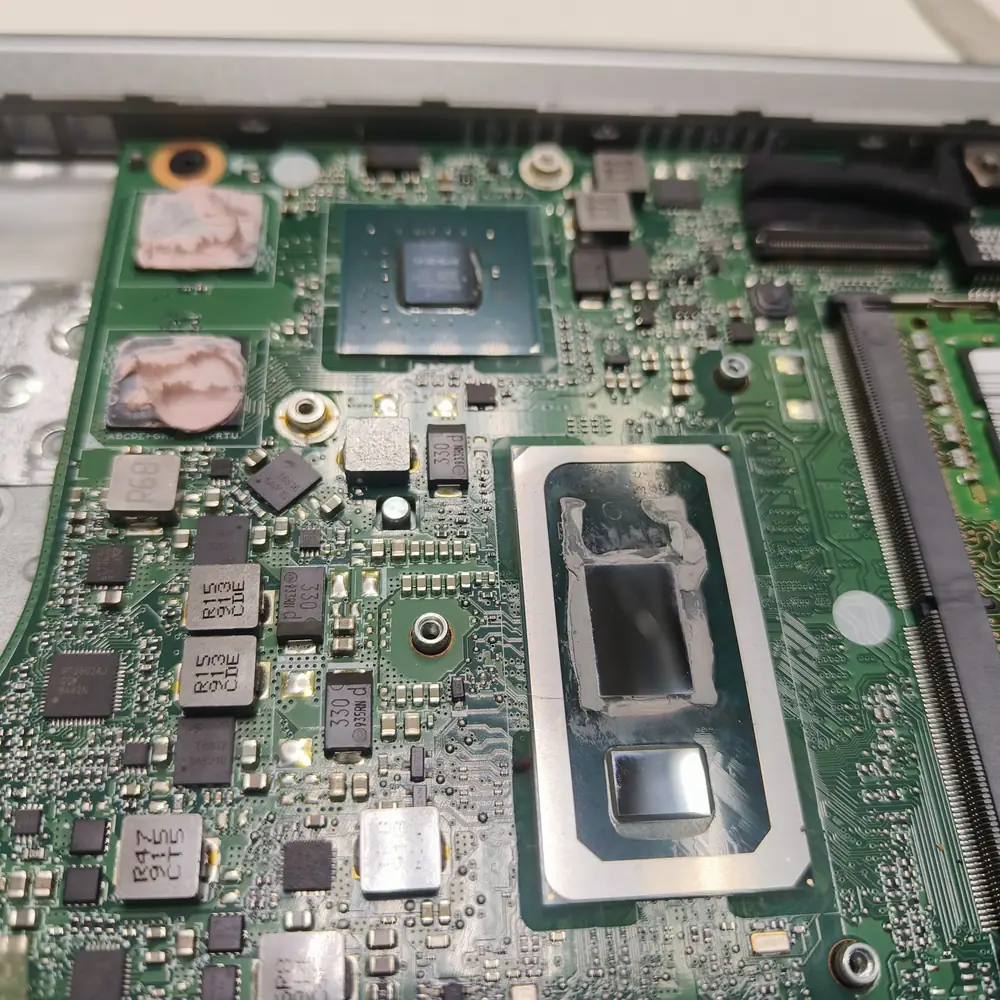 Laptop Motherboard GPU Thermal Pads Closeup