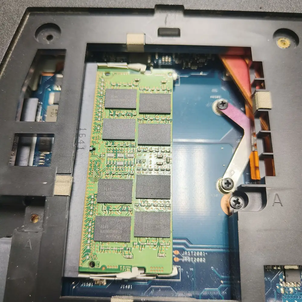 Laptop RAM Slot Installation Closeup