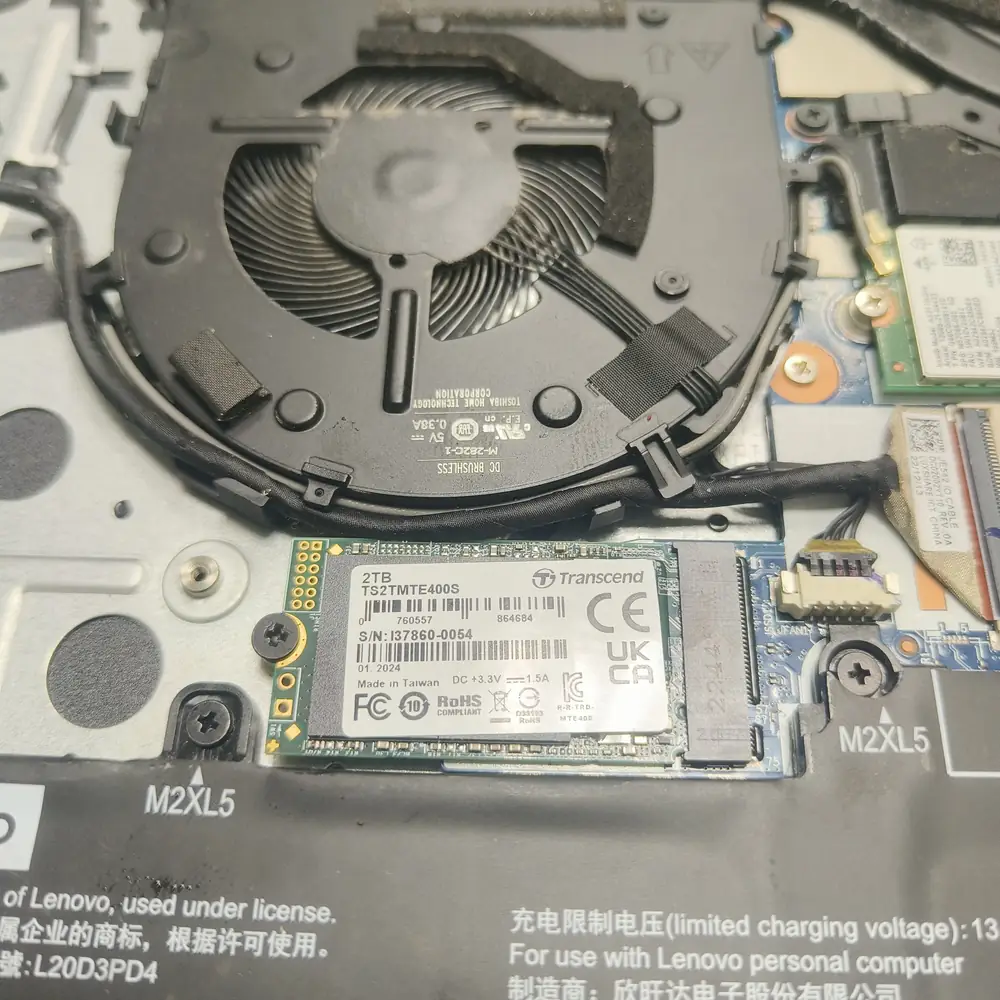 Lenovo Laptop Fan M.2 SSD Slot