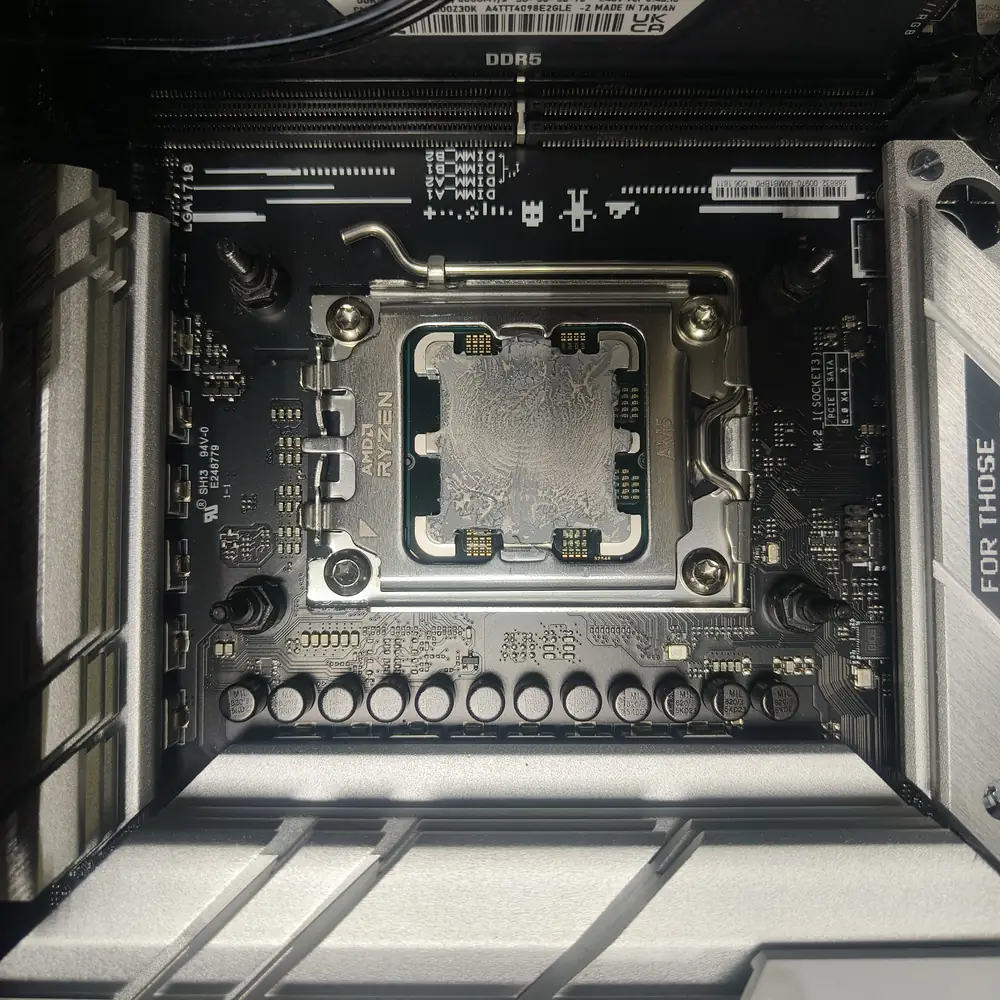 PC Motherboard CPU Socket Empty Closeup