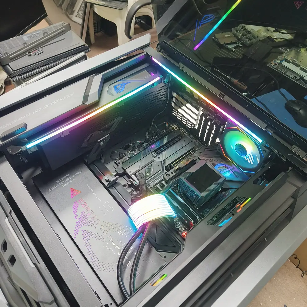 RGB Gaming PC Build Interior