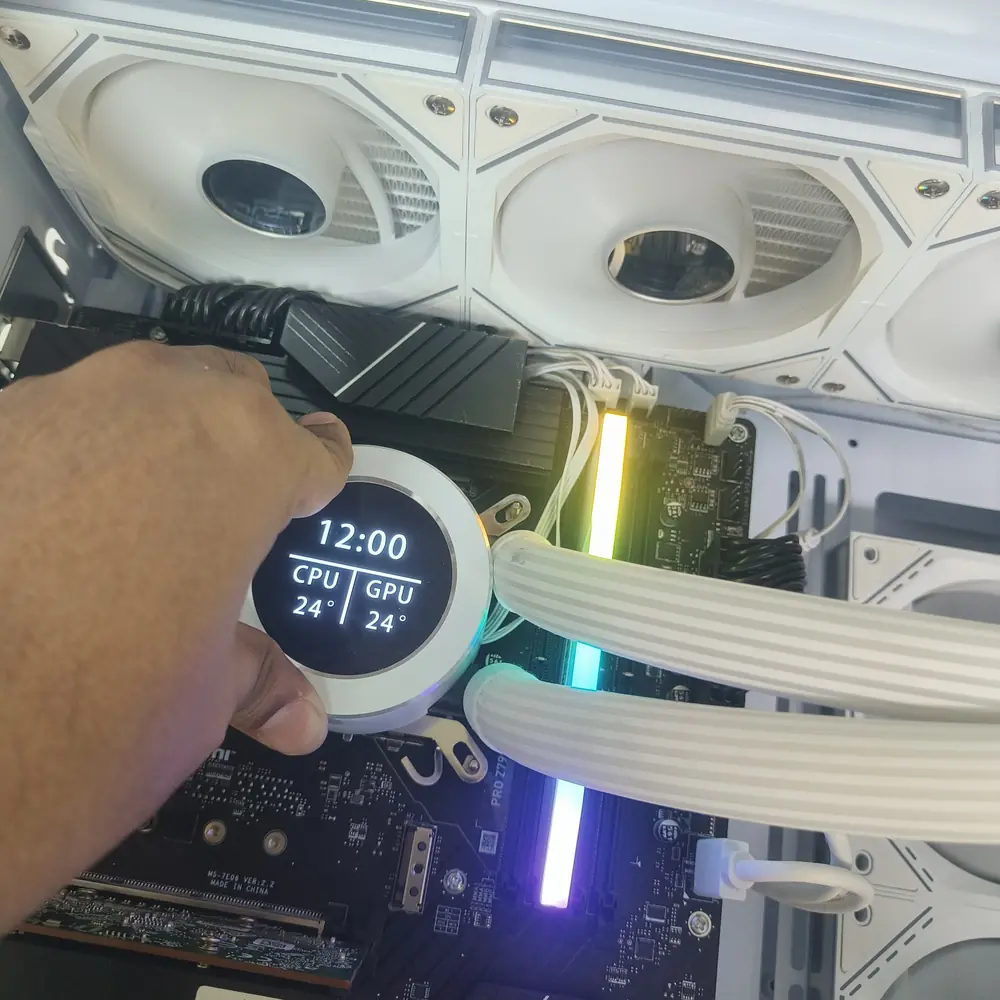White Gaming PC Build AIO Liquid Cooler RGB Kuwait